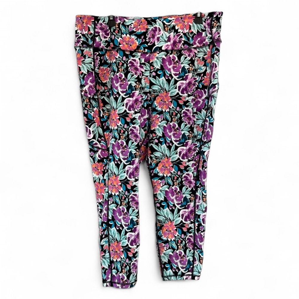 Torrid Floral Capri Side Pocket Active Legging Women’s Size 3X